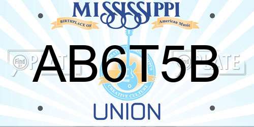 AB6T5B Mississippi License Plate