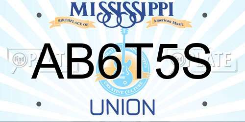 AB6T5S Mississippi License Plate