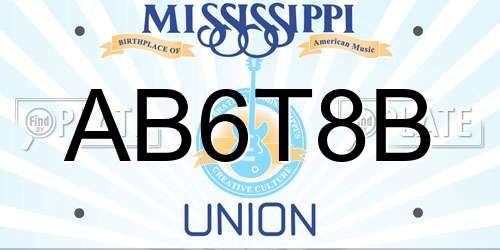 AB6T8B Mississippi License Plate