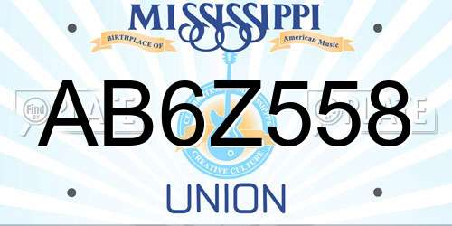 AB6Z558 Mississippi License Plate
