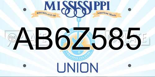 AB6Z585 Mississippi License Plate