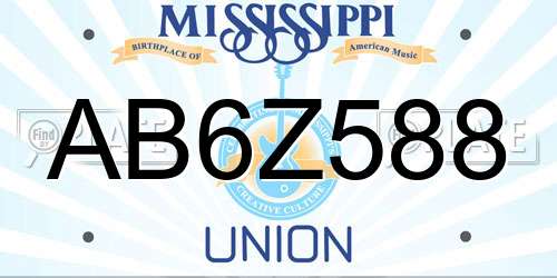 AB6Z588 Mississippi License Plate
