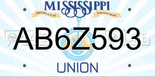 AB6Z593 Mississippi License Plate