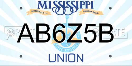 AB6Z5B Mississippi License Plate