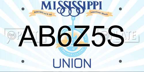 AB6Z5S Mississippi License Plate