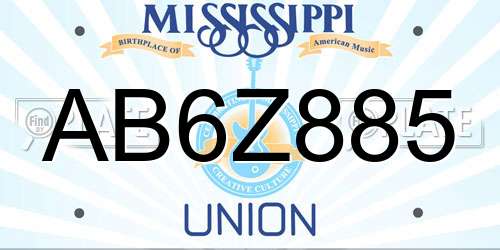 AB6Z885 Mississippi License Plate