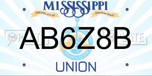 AB6Z8B Mississippi License Plate