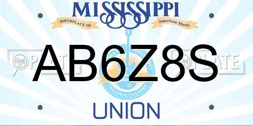 AB6Z8S Mississippi License Plate