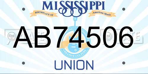 AB74506 Mississippi License Plate