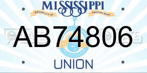 AB74806 Mississippi License Plate