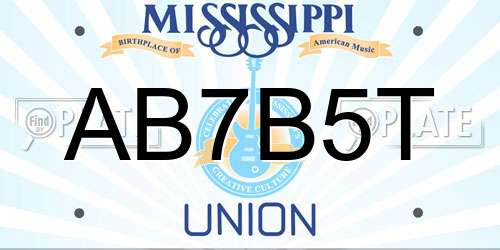 AB7B5T Mississippi License Plate