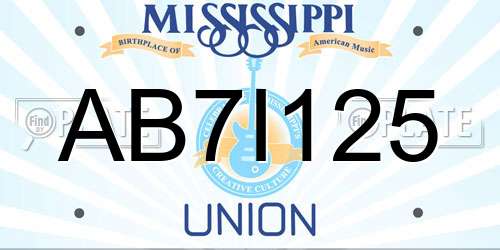 AB7I125 Mississippi License Plate