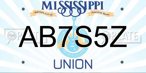 AB7S5Z Mississippi License Plate