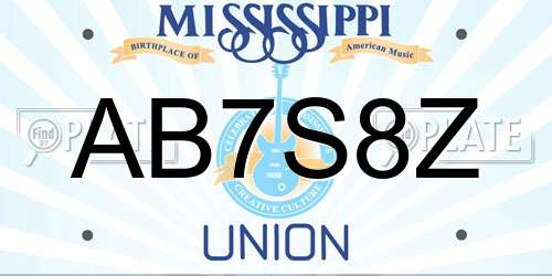 AB7S8Z Mississippi License Plate