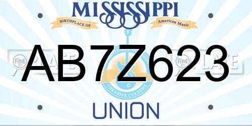 AB7Z623 Mississippi License Plate