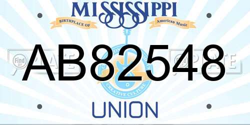 AB82548 Mississippi License Plate