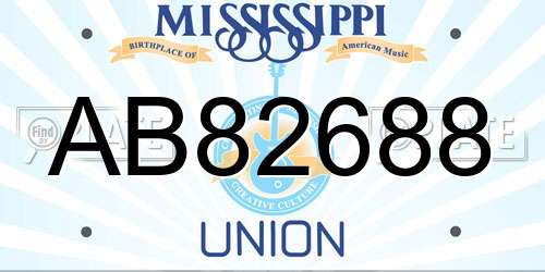 AB82688 Mississippi License Plate