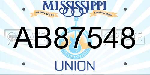 AB87548 Mississippi License Plate