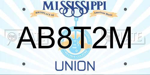 AB8T2M Mississippi License Plate
