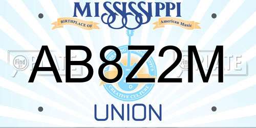 AB8Z2M Mississippi License Plate