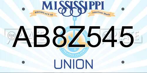 AB8Z545 Mississippi License Plate