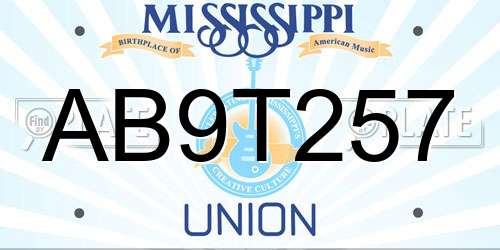 AB9T257 Mississippi License Plate