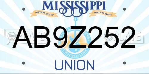 AB9Z252 Mississippi License Plate