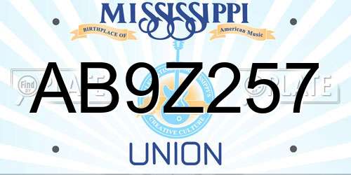 AB9Z257 Mississippi License Plate
