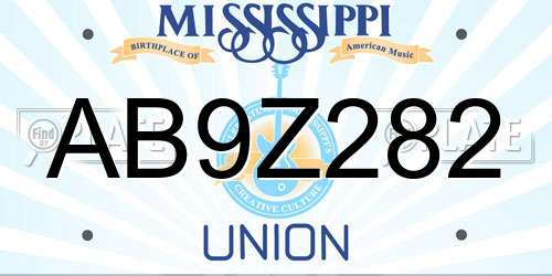 AB9Z282 Mississippi License Plate