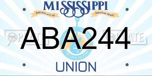 ABA244 Mississippi License Plate