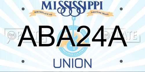 ABA24A Mississippi License Plate