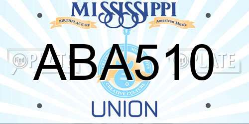 ABA510 Mississippi License Plate