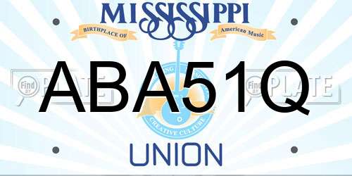 ABA51Q Mississippi License Plate