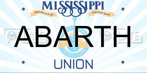 ABARTH Mississippi License Plate