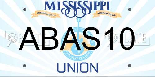 ABAS10 Mississippi License Plate