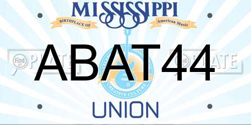 ABAT44 Mississippi License Plate