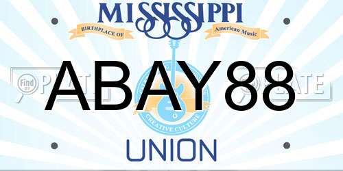 ABAY88 Mississippi License Plate