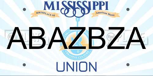ABAZBZA Mississippi License Plate