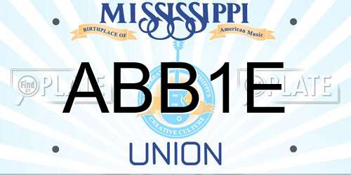 ABB1E Mississippi License Plate