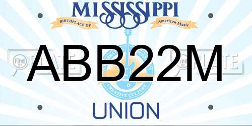 ABB22M Mississippi License Plate