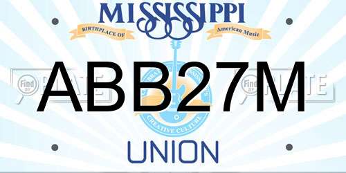 ABB27M Mississippi License Plate
