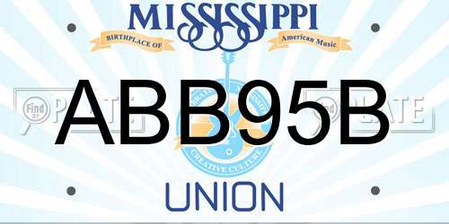 ABB95B Mississippi License Plate