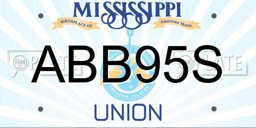 ABB95S Mississippi License Plate