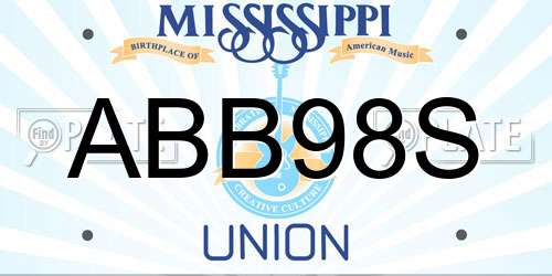ABB98S Mississippi License Plate