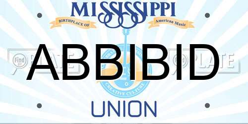 ABBIBID Mississippi License Plate