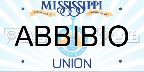 ABBIBIO Mississippi License Plate