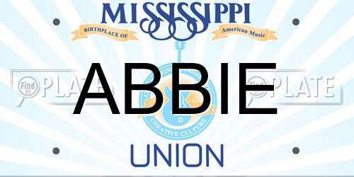 ABBIE Mississippi License Plate