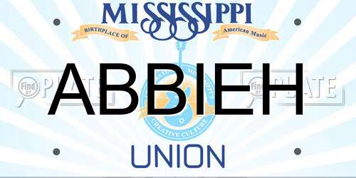 ABBIEH Mississippi License Plate