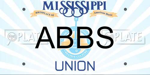 ABBS Mississippi License Plate