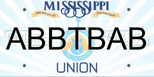 ABBTBAB Mississippi License Plate
